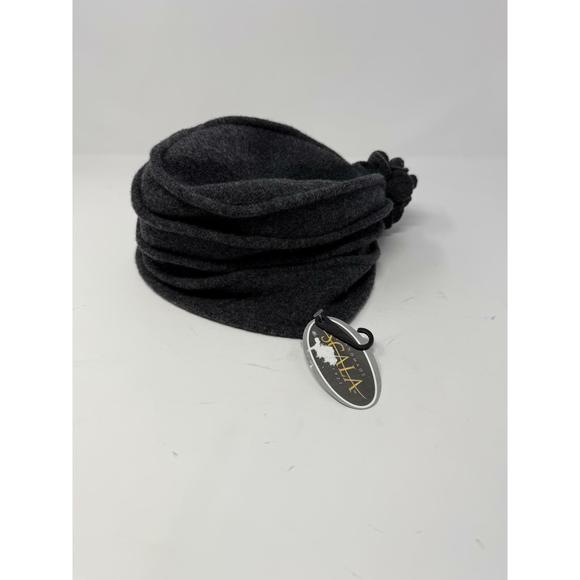 Scala Women's Boiled Wool Cloche with Rosettes Charcoal One Size - Picture 7 of 8